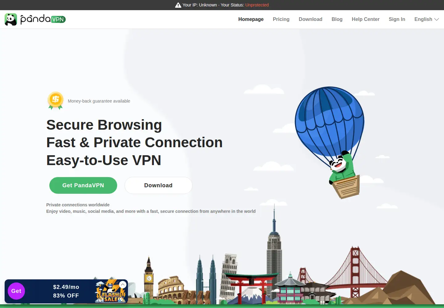 Screenshot of pandavpnpro.com