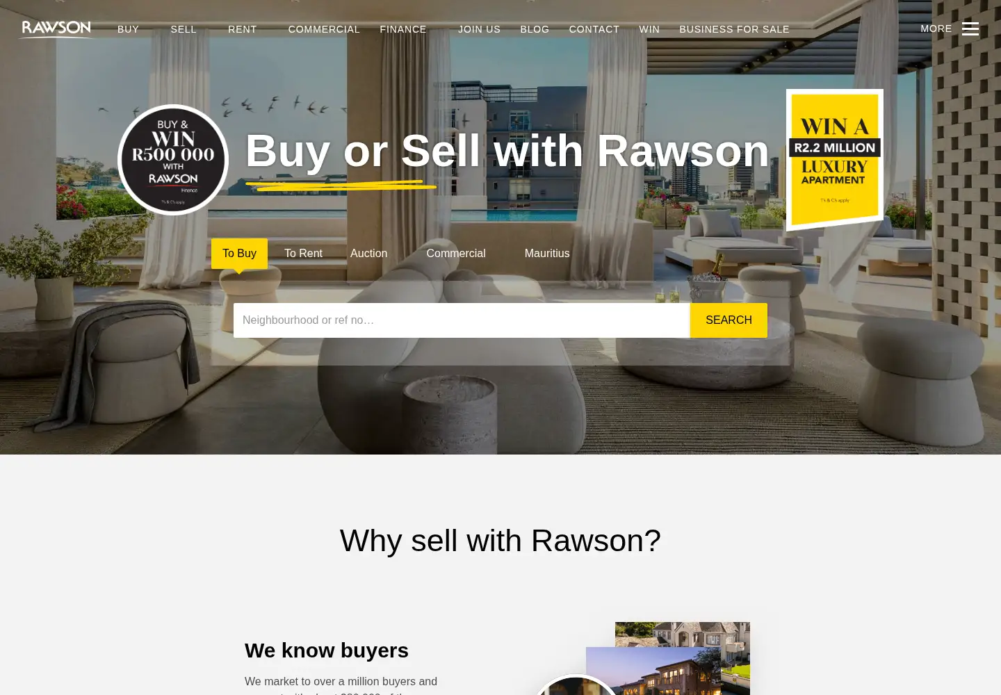 Screenshot of rawson.co.za