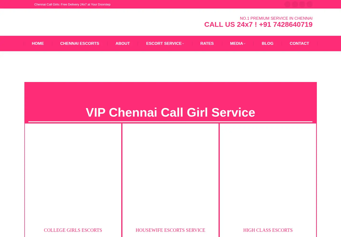 Screenshot of chennaicallgirls.in