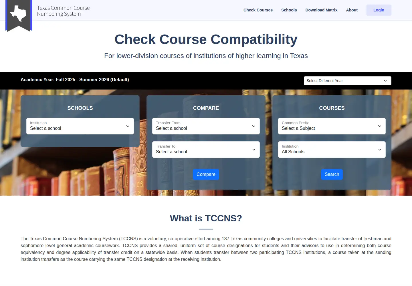 Screenshot of tccns.org
