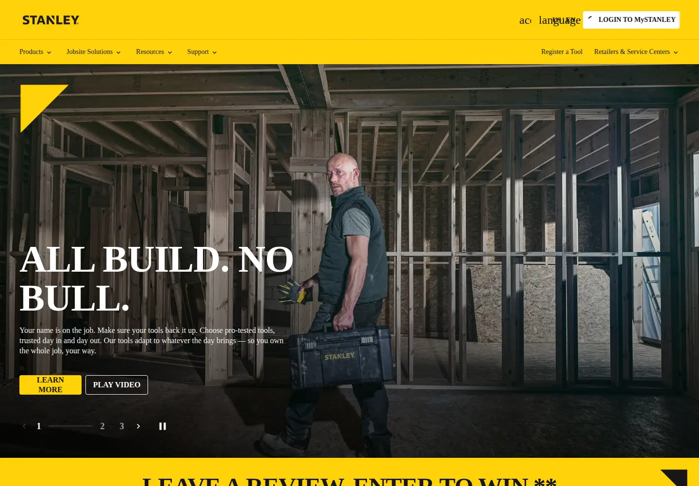 Screenshot of stanleytools.com
