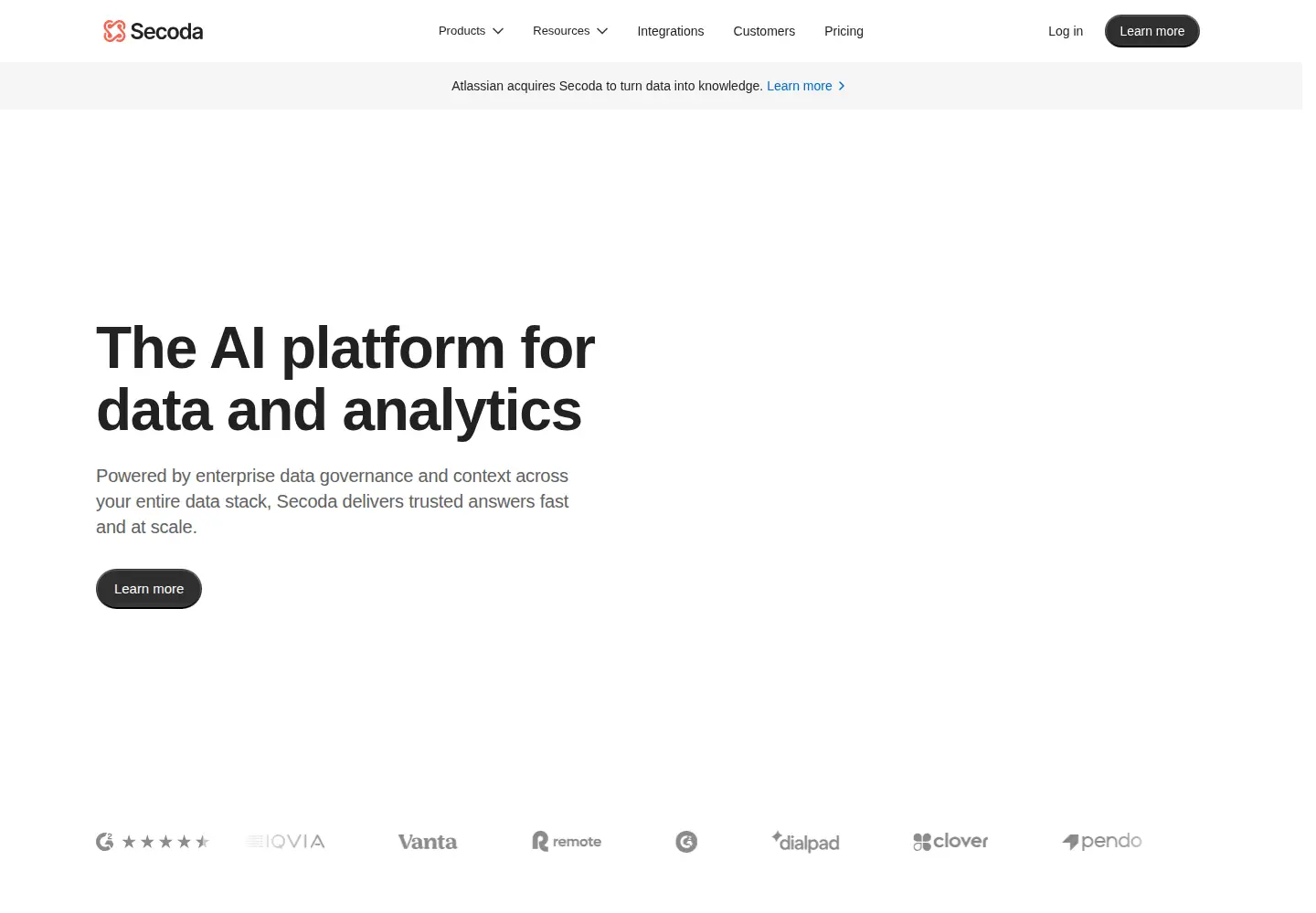 Screenshot of secoda.co