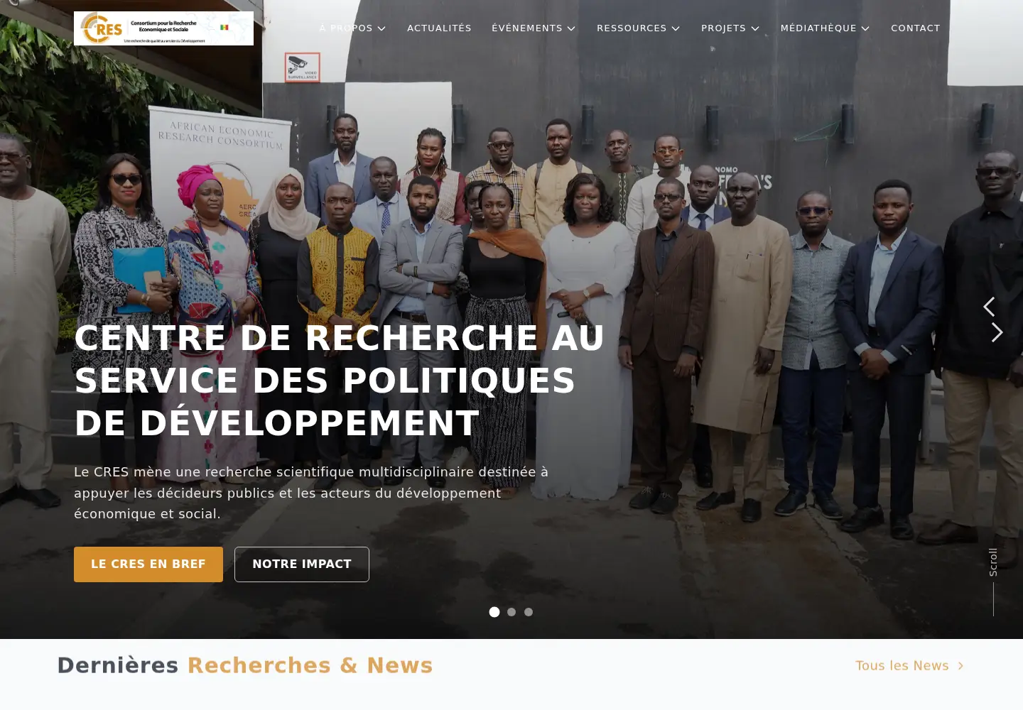 Captured homepage of cres-sn.org in the current scan