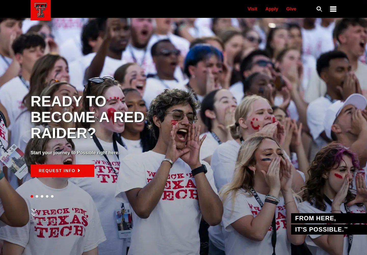 Screenshot of ttu.edu