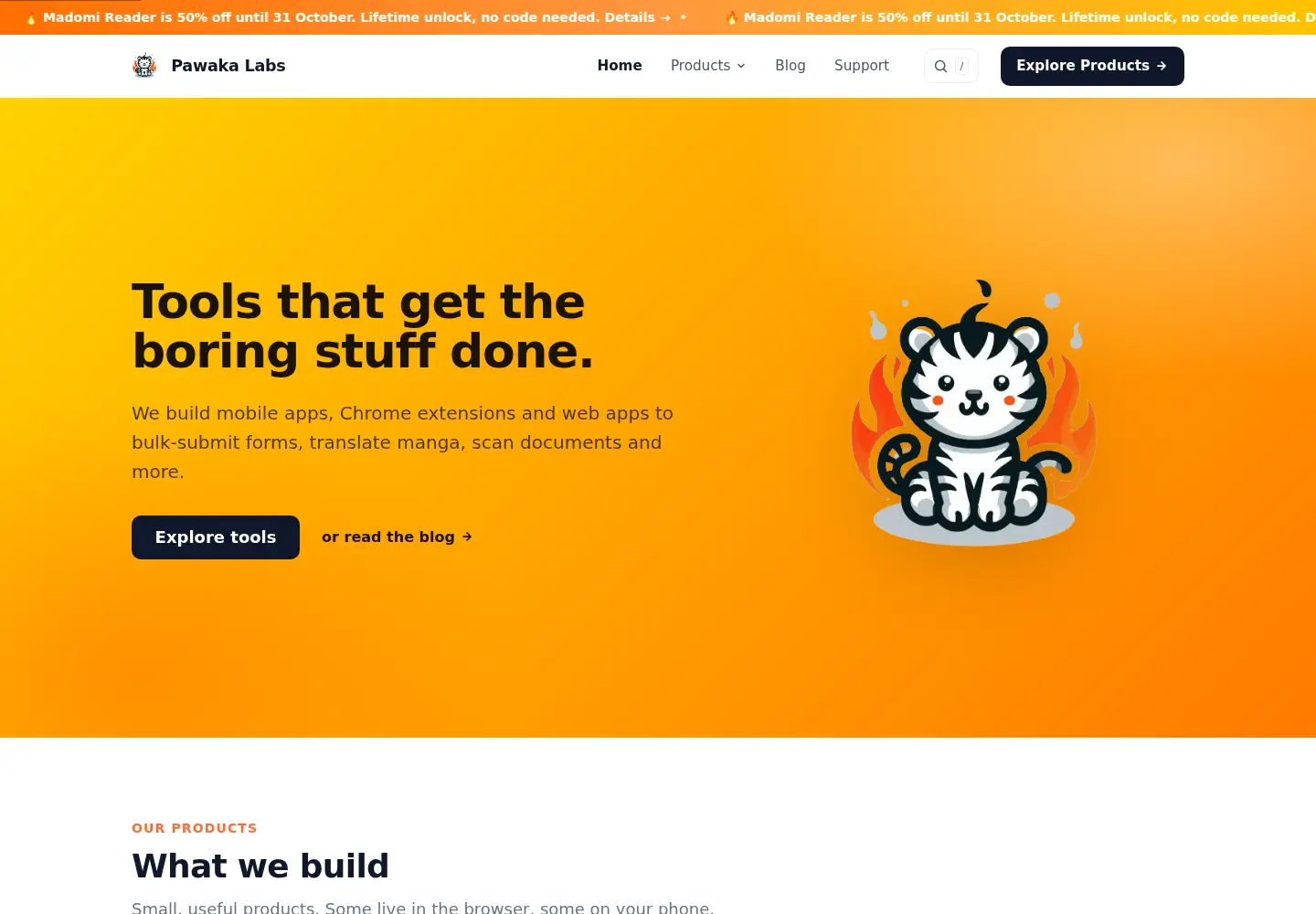 Captured homepage of pawakalabs.com in the current scan