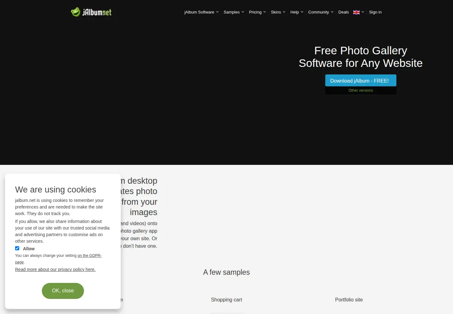 Screenshot of jalbum.net
