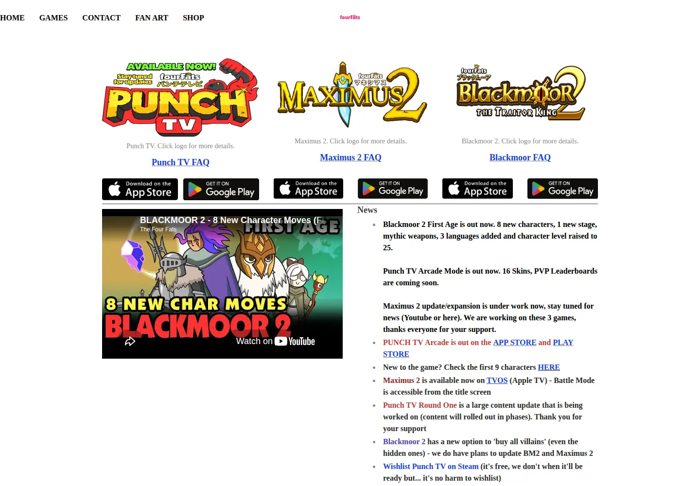 Captured homepage of fourfats.com in the current scan