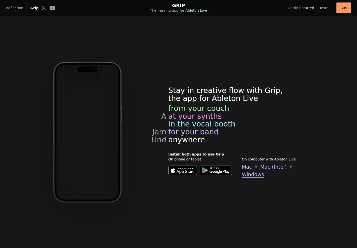 Captured homepage of gripforlive.com in the current scan