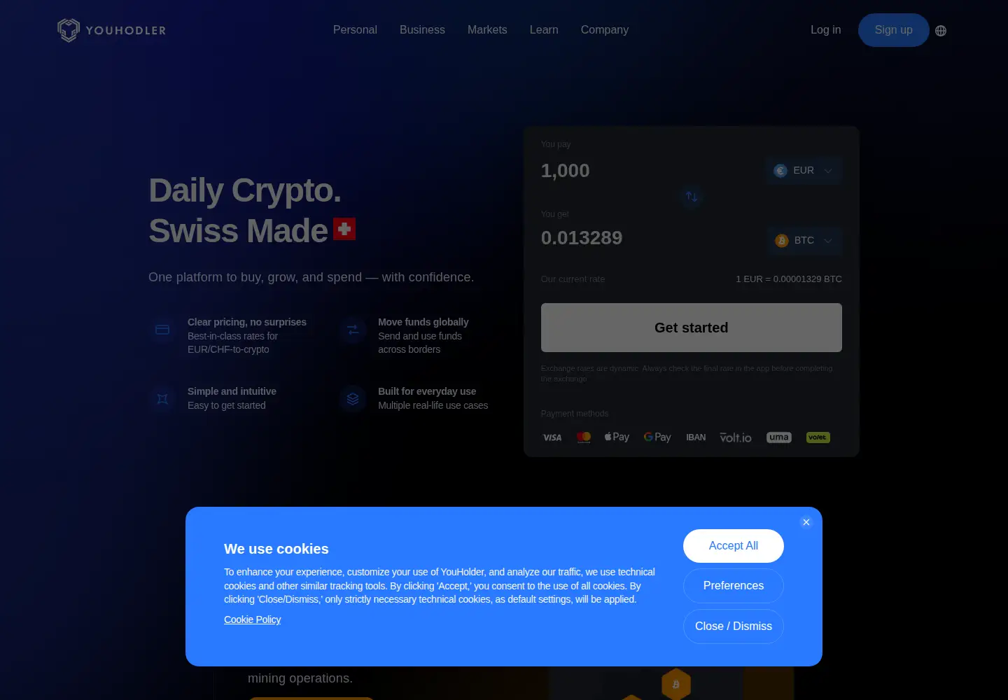 Captured homepage of youhodler.com in the current scan