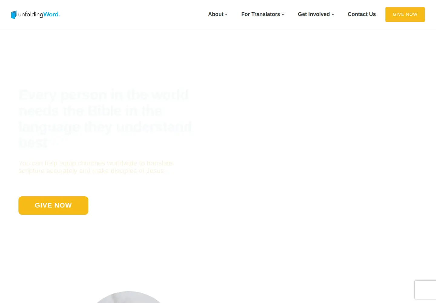Captured homepage of unfoldingword.org in the current scan