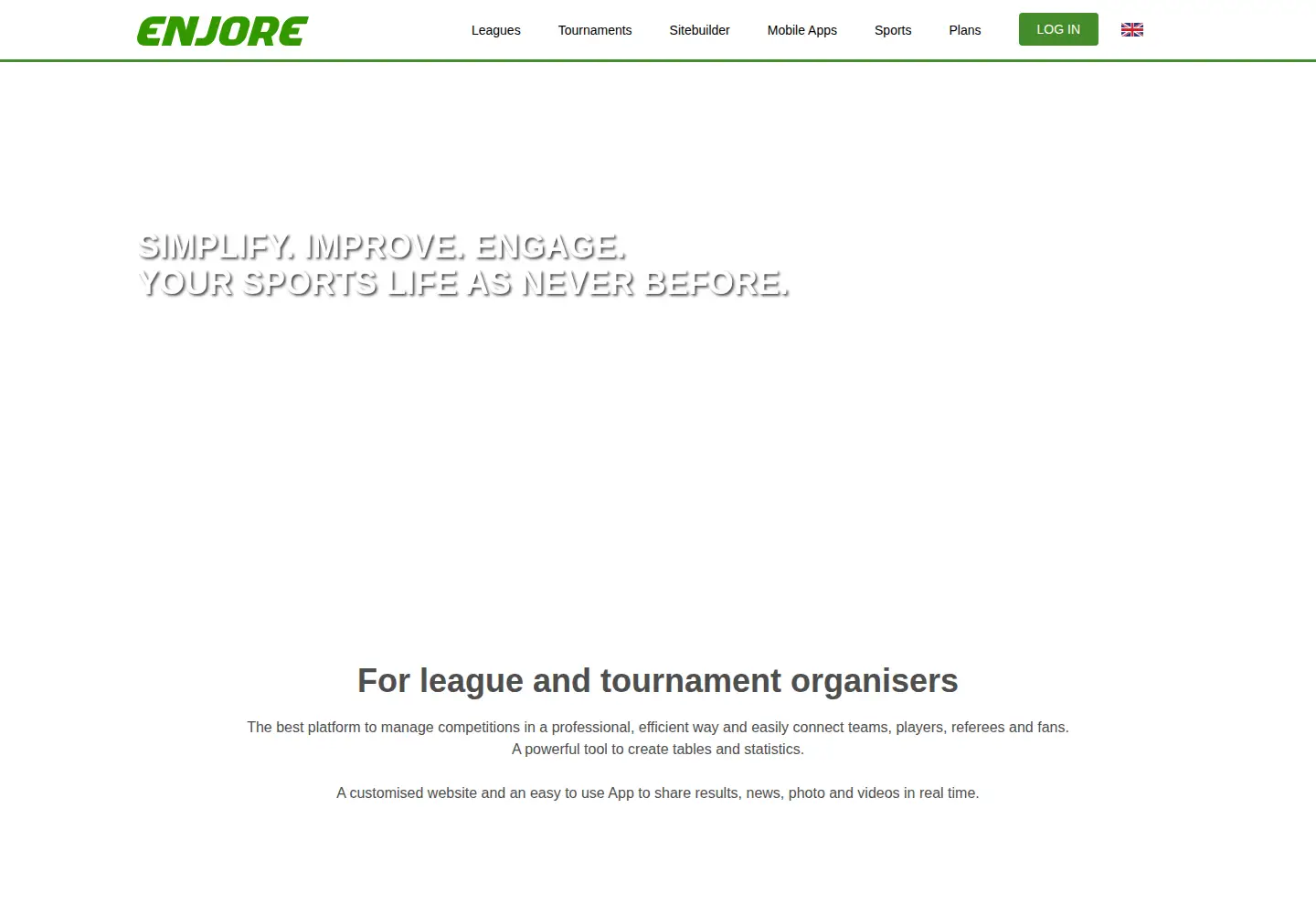 Captured homepage of enjore.com in the current scan