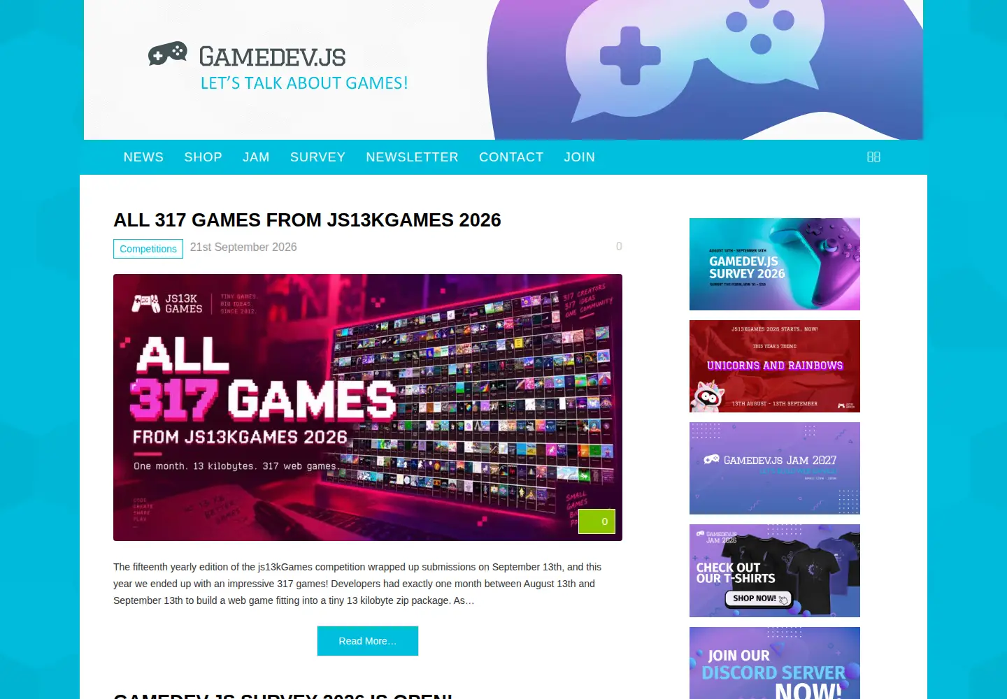 Screenshot of gamedevjs.com