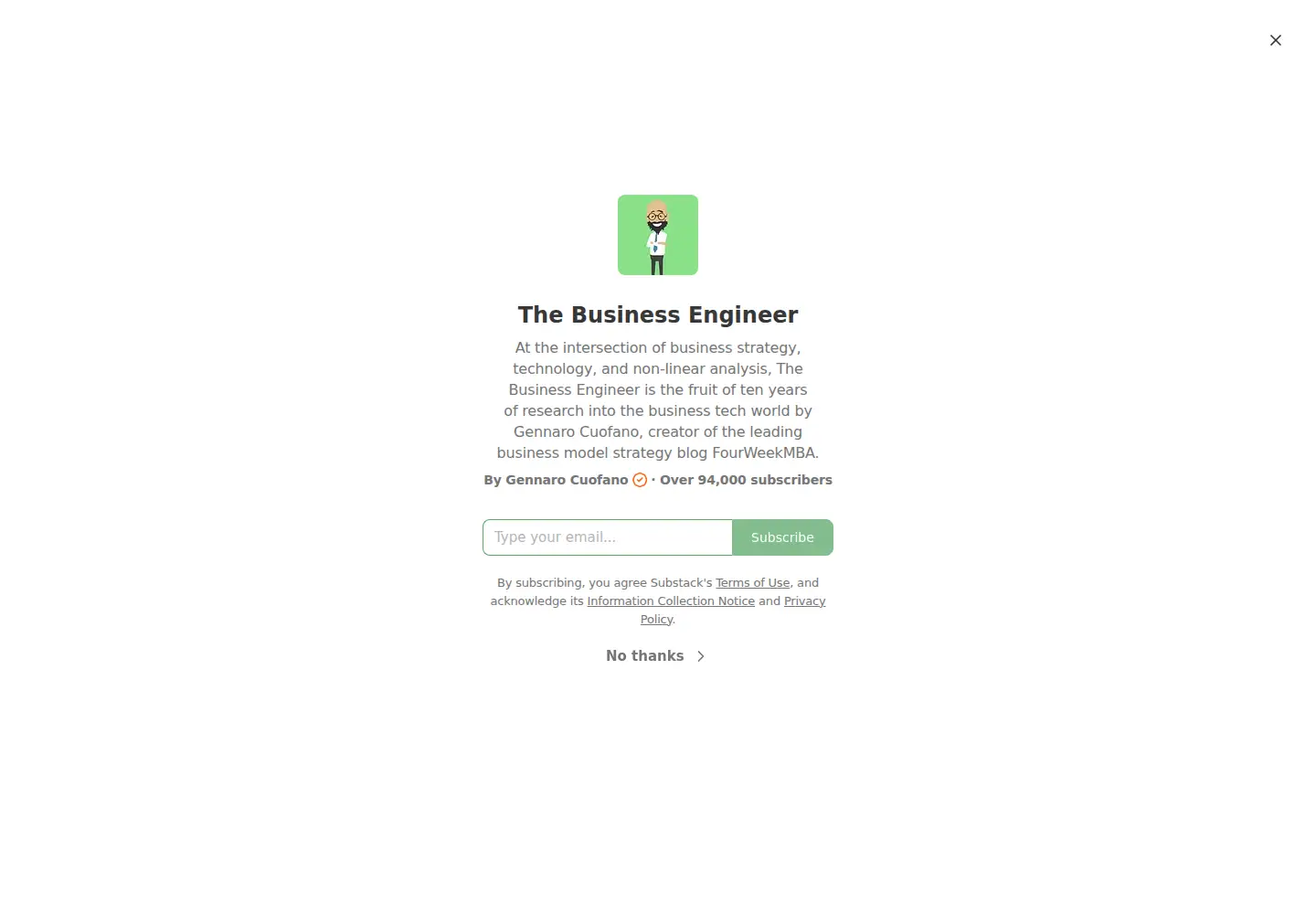 Screenshot of businessengineer.ai