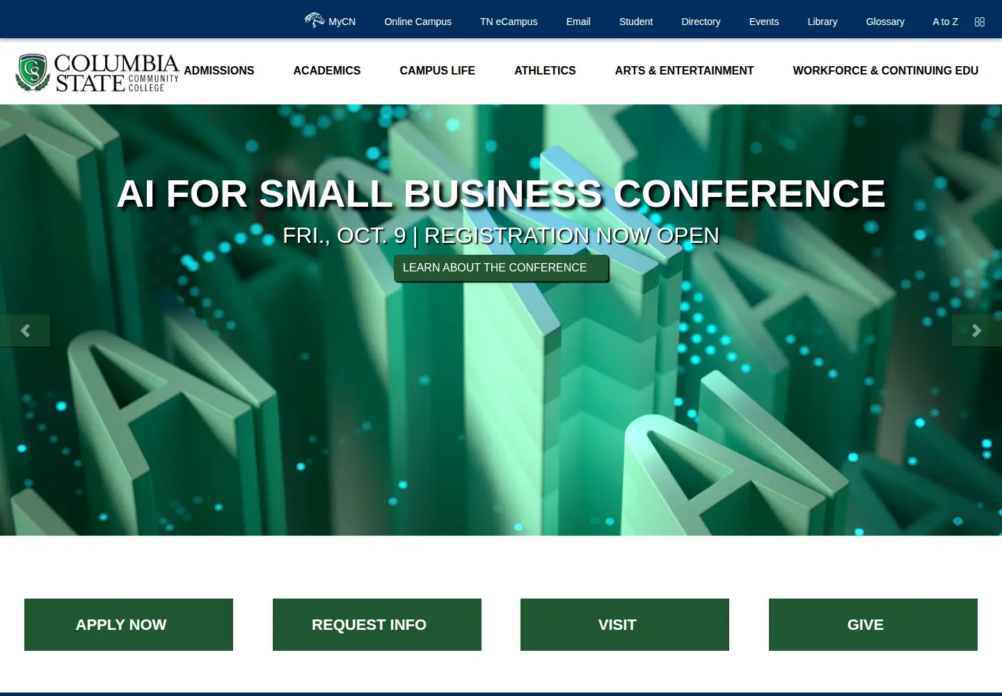 Screenshot of columbiastate.edu
