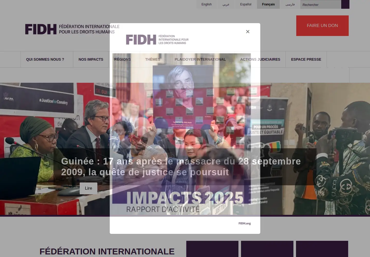 Screenshot of fidh.org