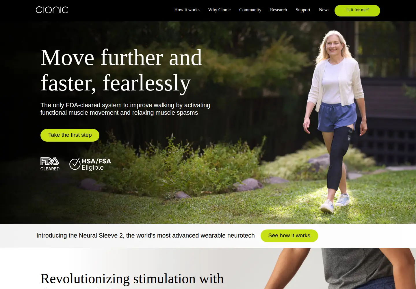 Screenshot of cionic.com