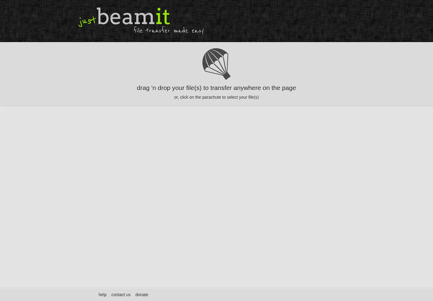 Captured homepage of justbeamit.com in the current scan
