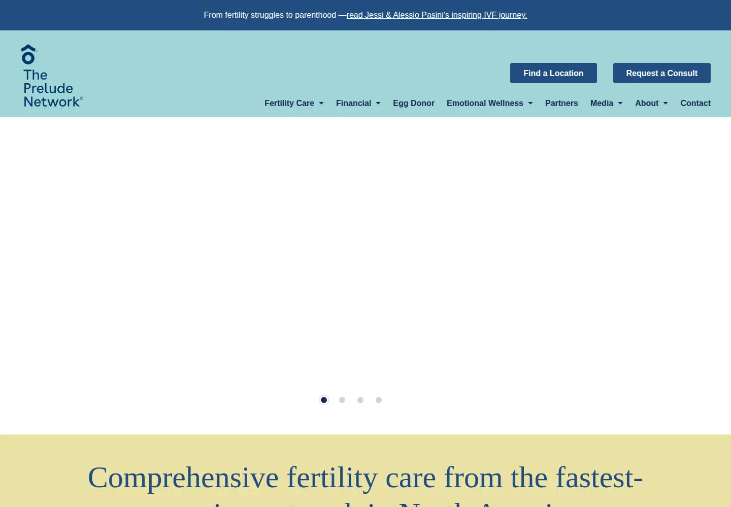 Screenshot of preludefertility.com