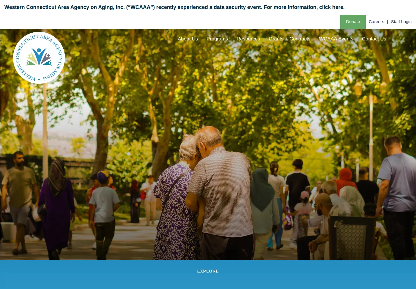 Captured homepage of wcaaa.org in the current scan