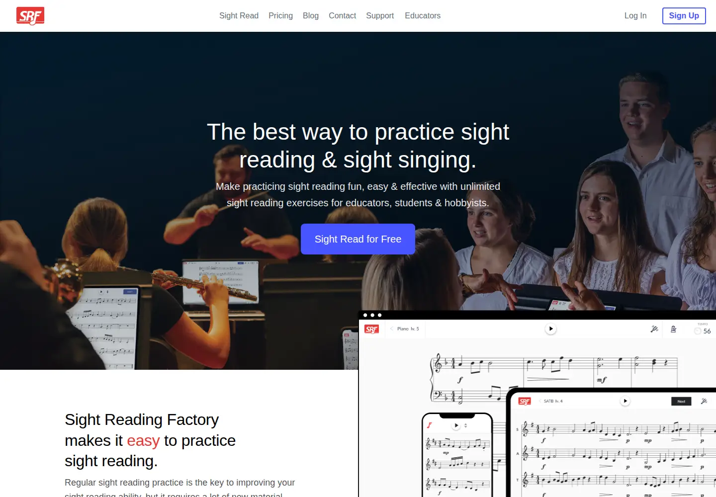 Screenshot of sightreadingfactory.com