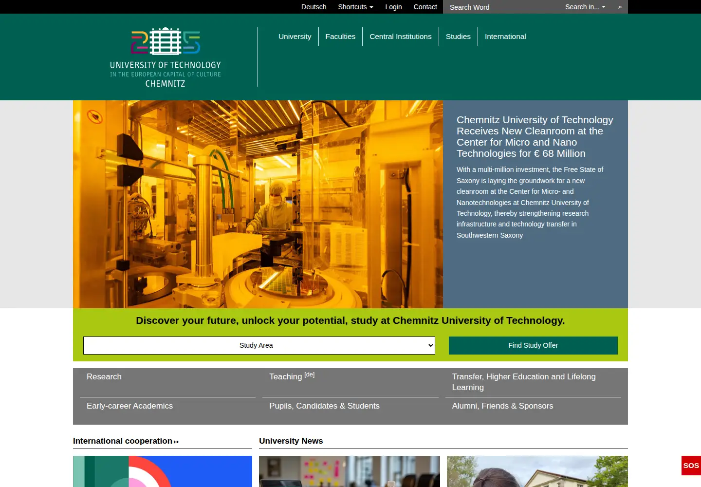 Screenshot of tu-chemnitz.de