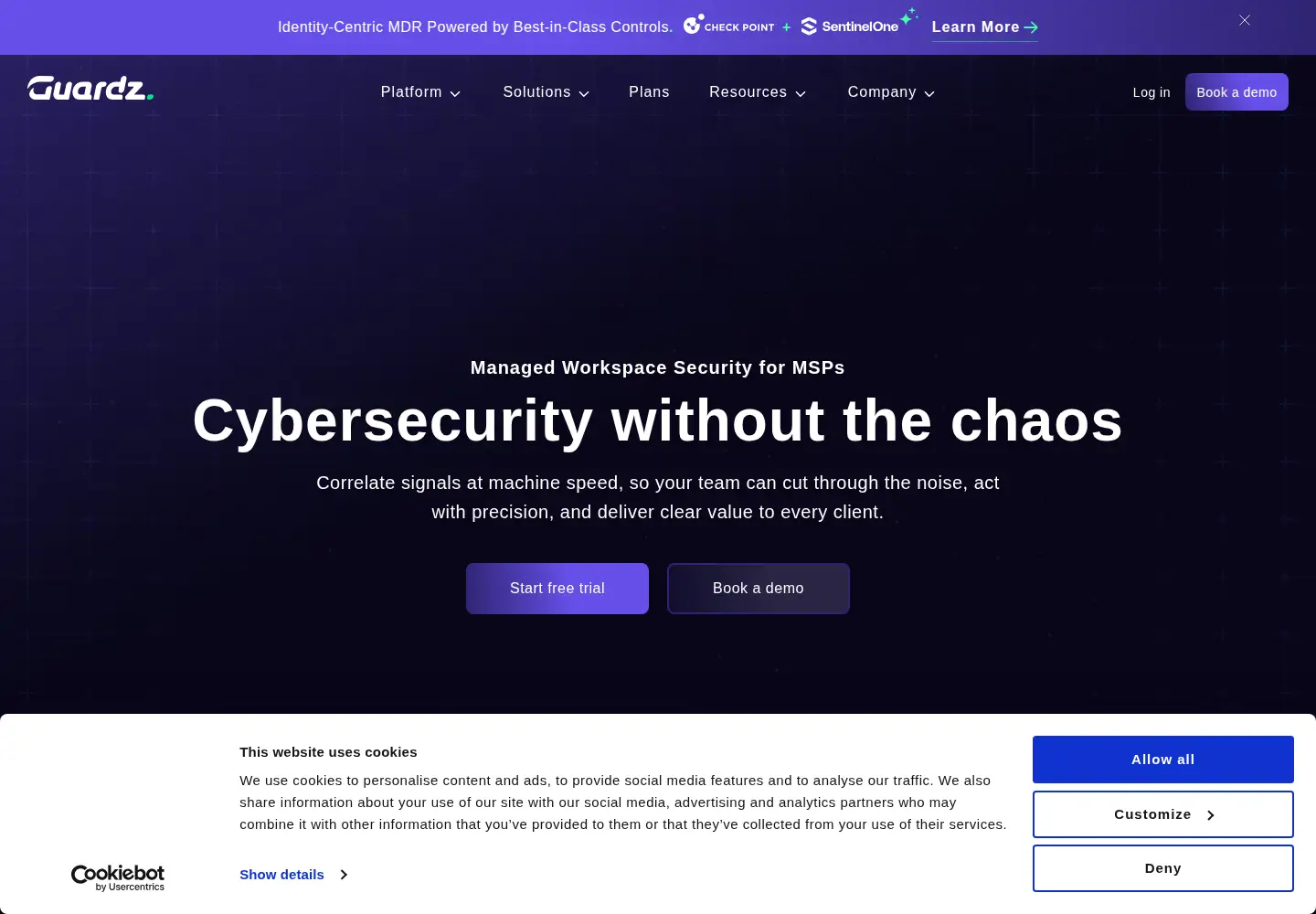 Screenshot of guardz.com