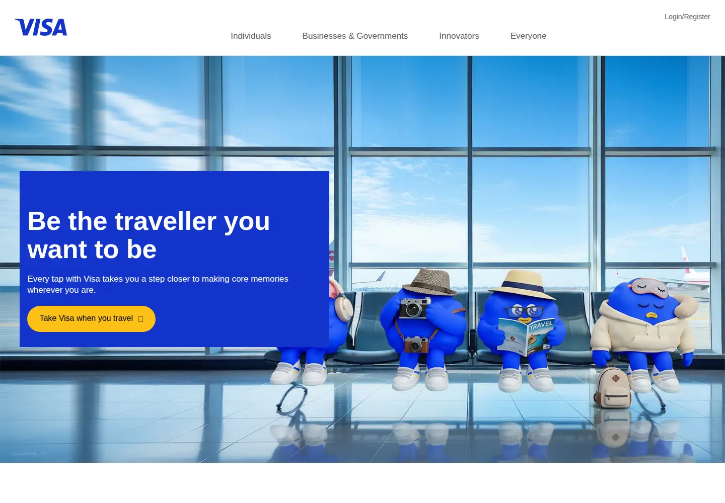 Captured homepage of visa.com.sg in the current scan