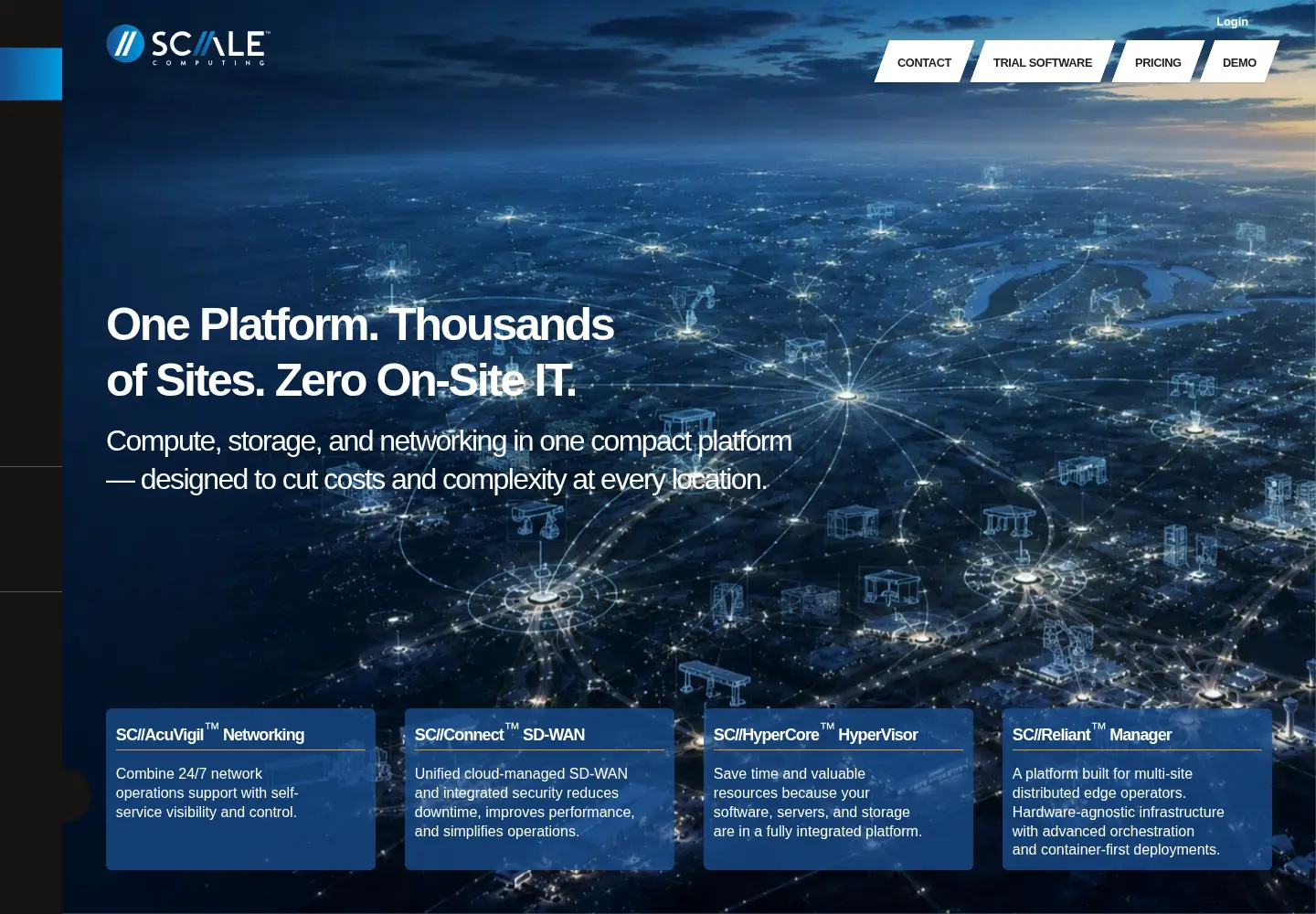 Screenshot of scalecomputing.com