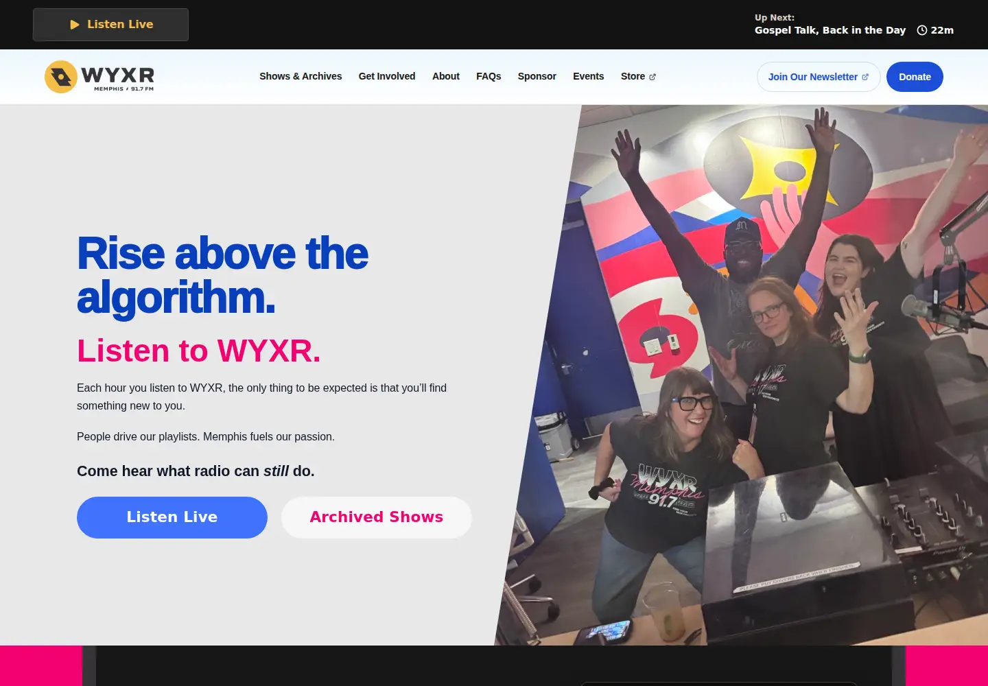 Screenshot of wyxr.org