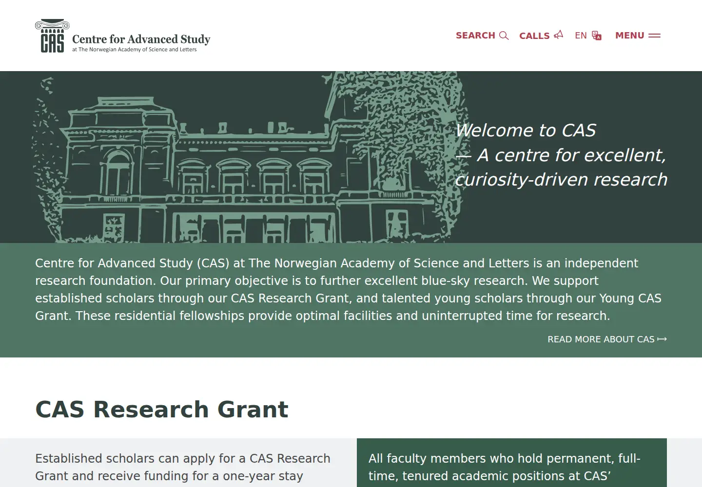 Screenshot of cas.oslo.no
