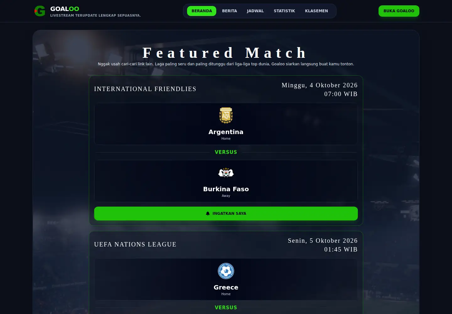 Screenshot of goaloo.one
