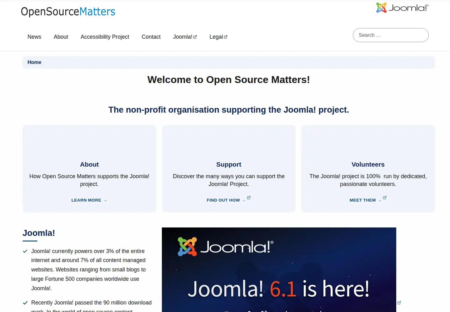 Screenshot of opensourcematters.org