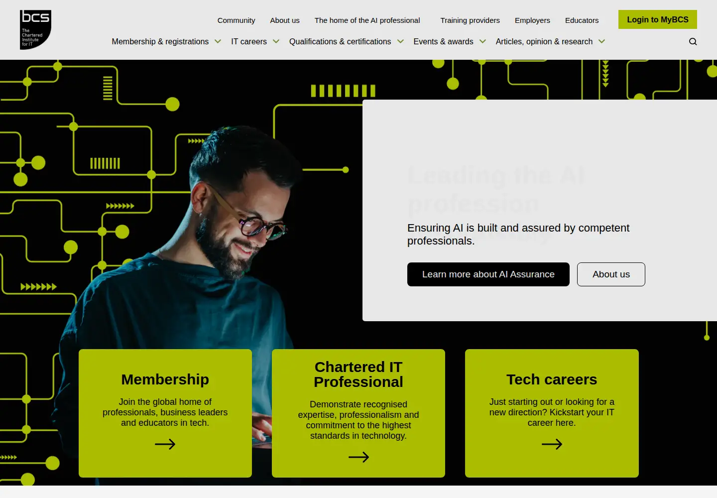 Screenshot of bcs.org