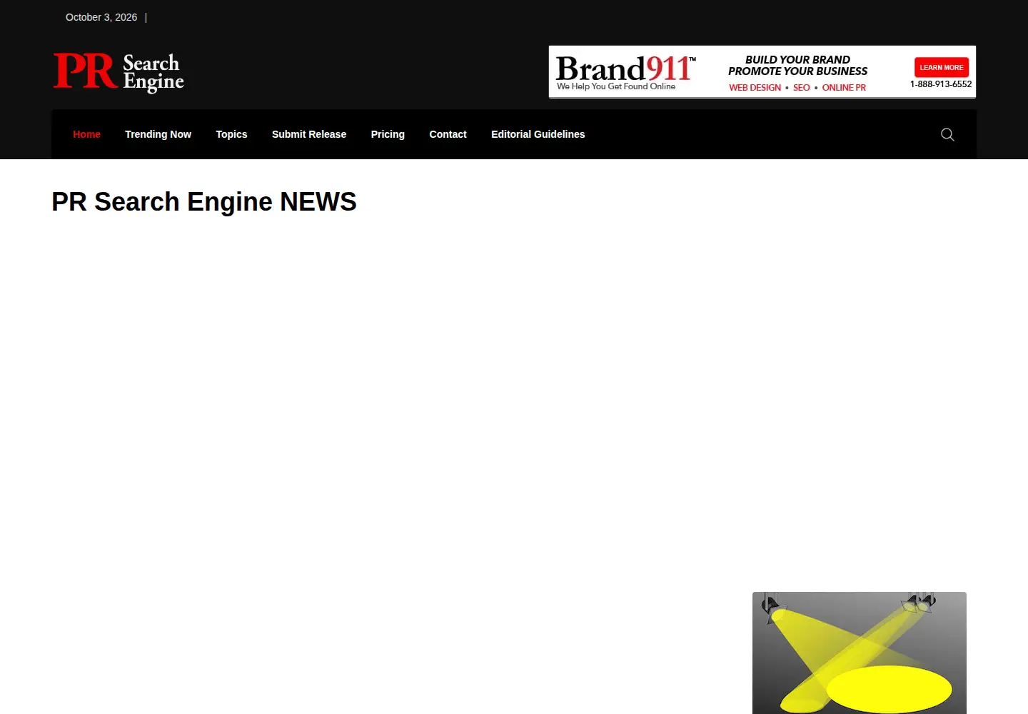 Screenshot of prsearchengine.com