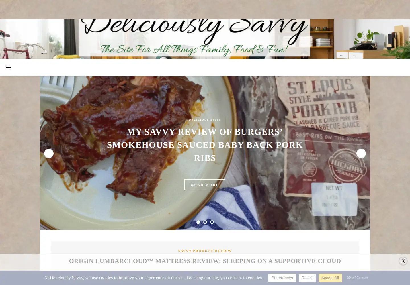 Captured homepage of deliciouslysavvy.com in the current scan