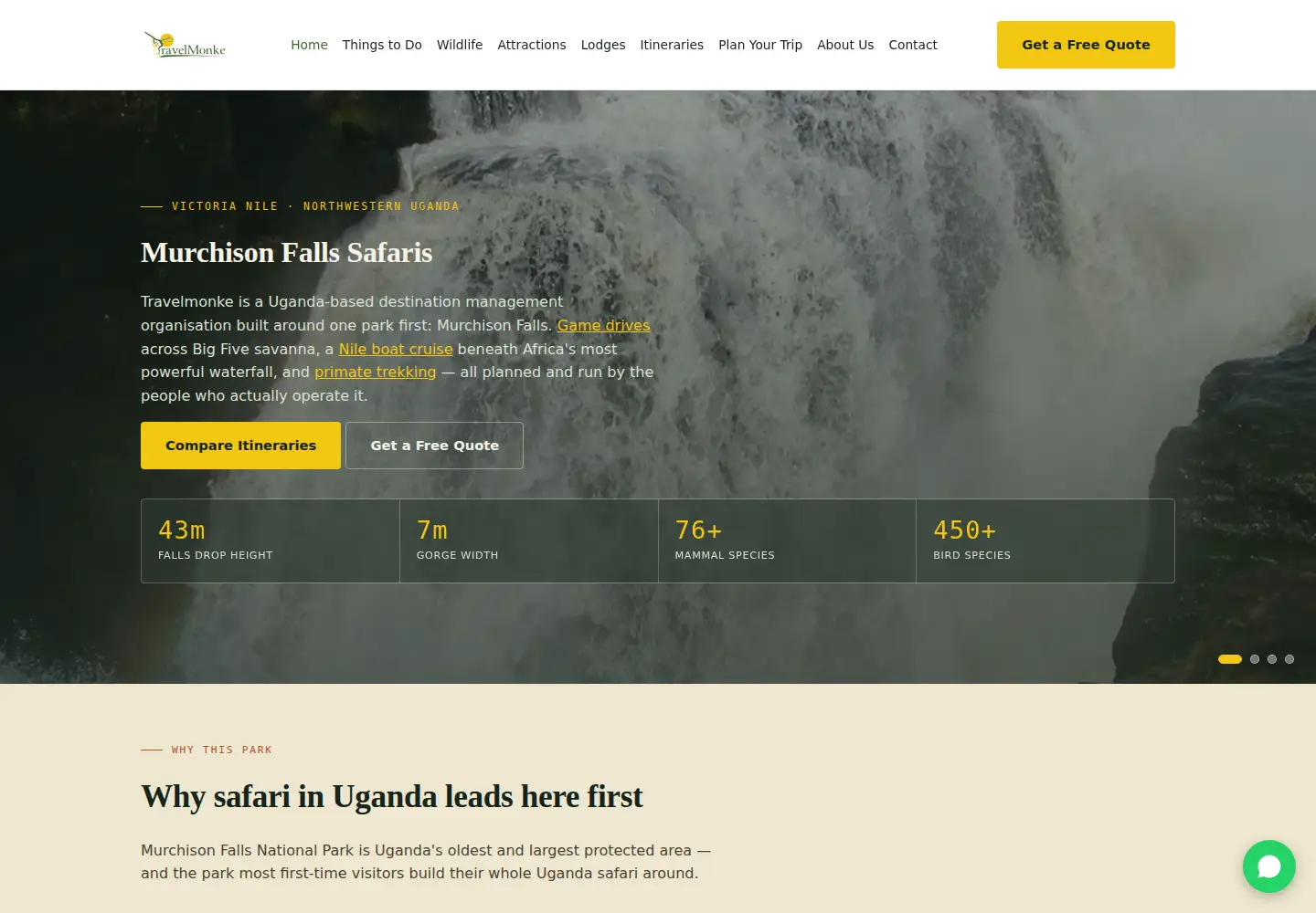Screenshot of safari-inugandamurchisonfalls.com