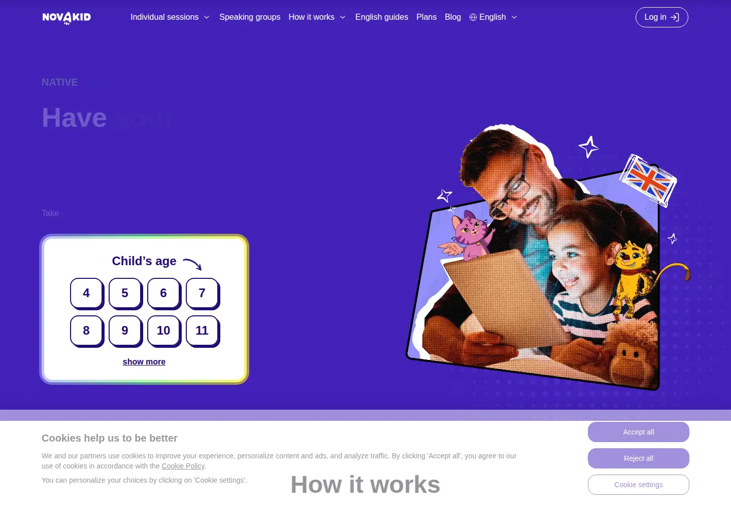 Screenshot of novakidschool.com