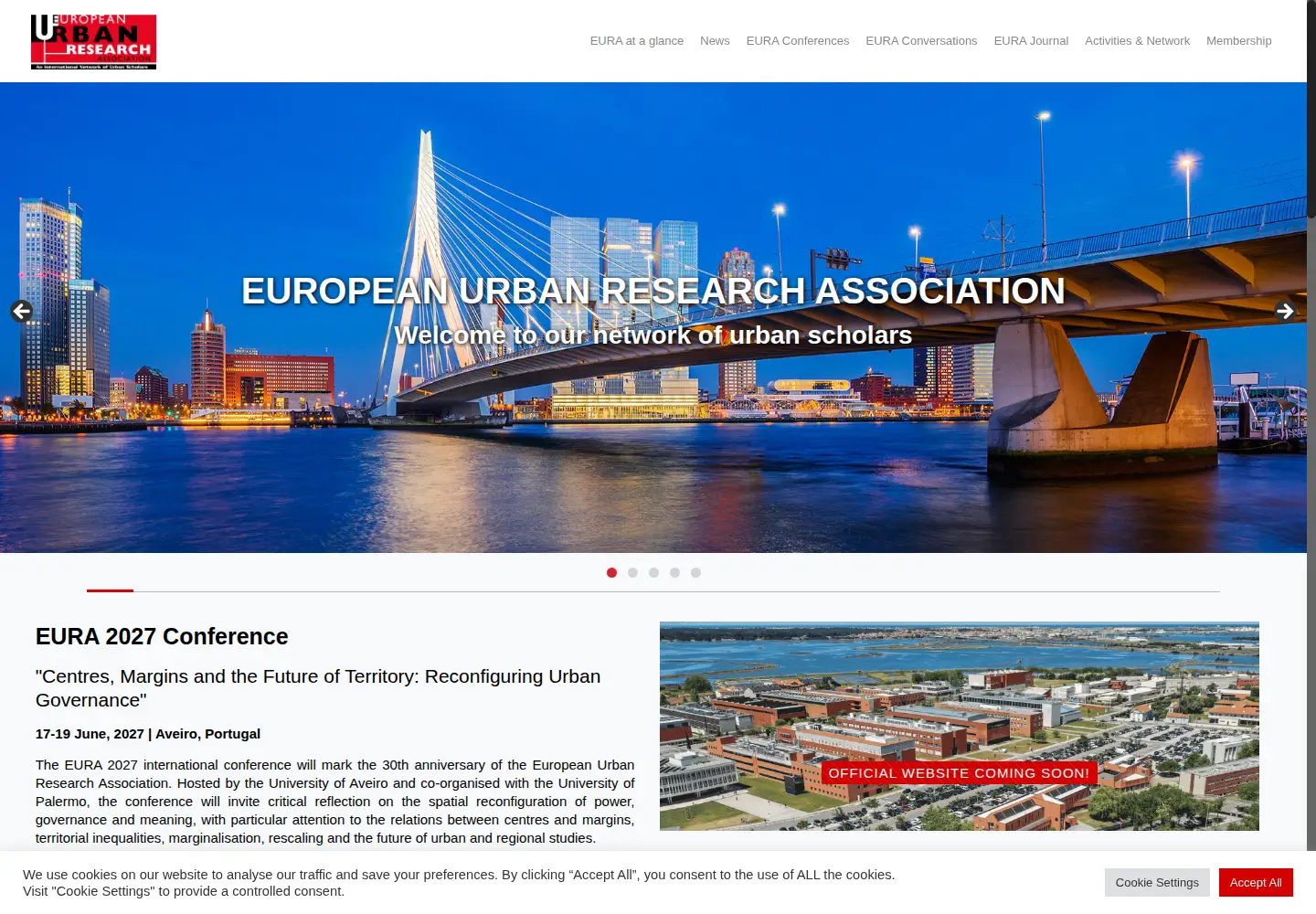 Captured homepage of eura.org in the current scan
