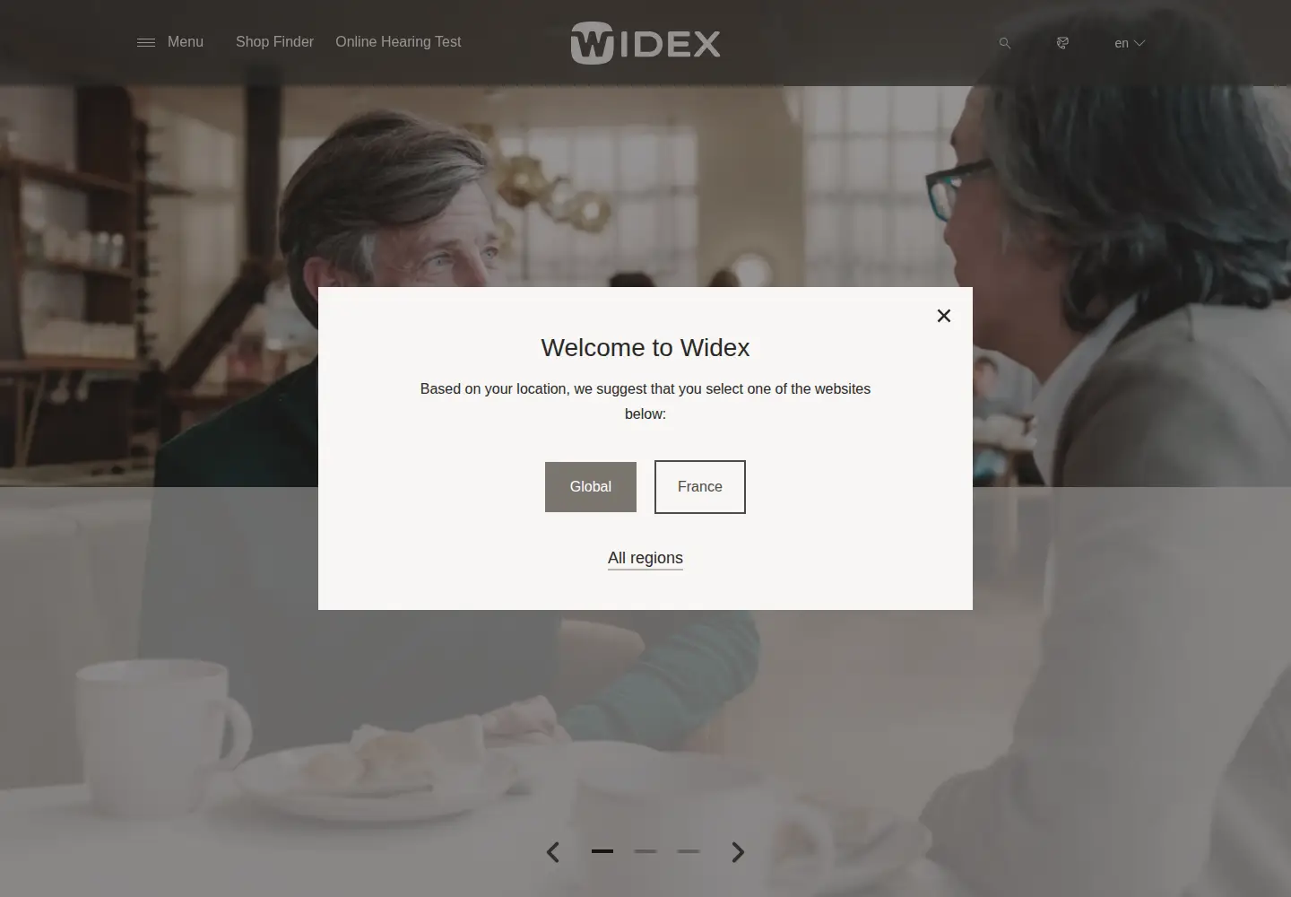 Screenshot of widex.com