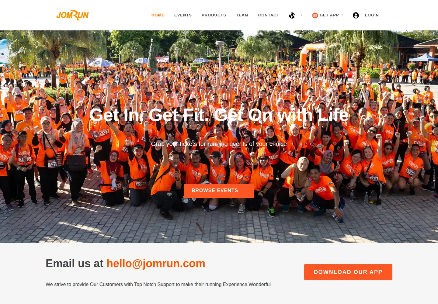 Screenshot of jomrun.com