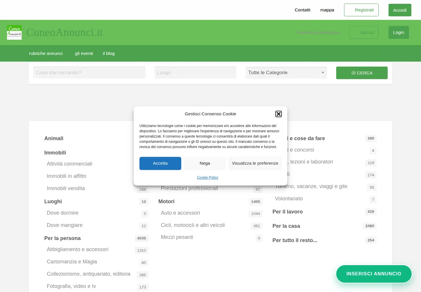 Screenshot of cuneoannunci.it