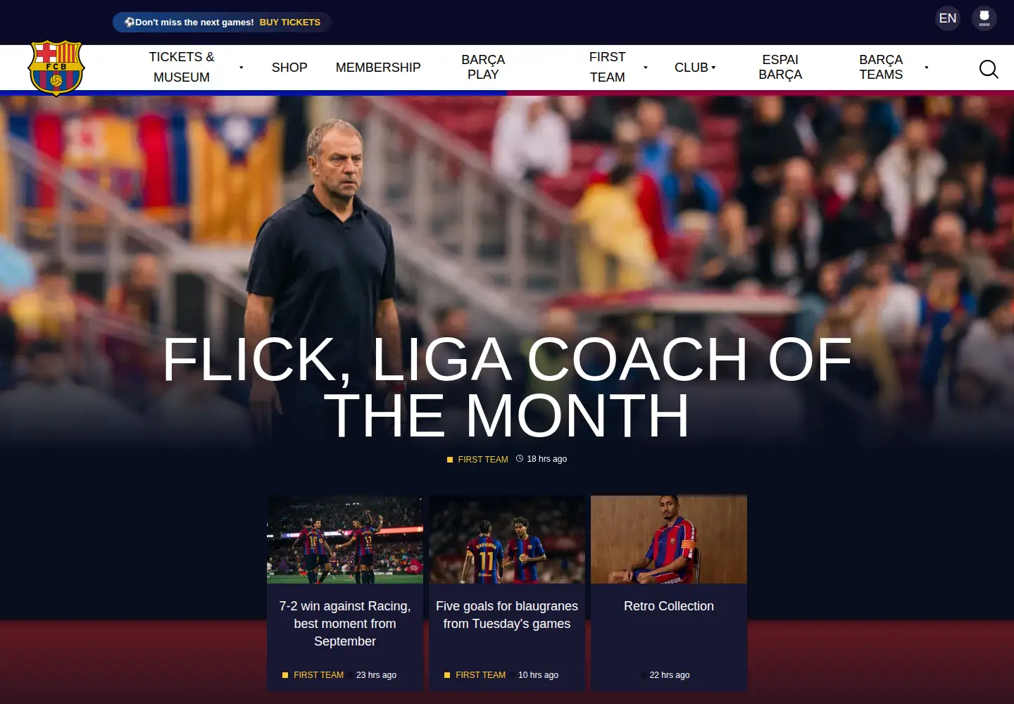 Screenshot of fcbarcelona.com
