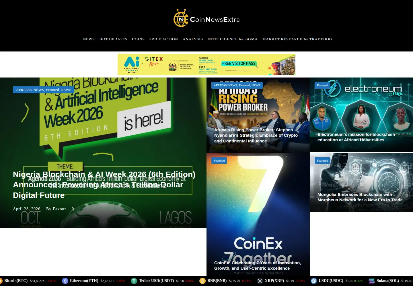 Screenshot of coinnewsextra.com