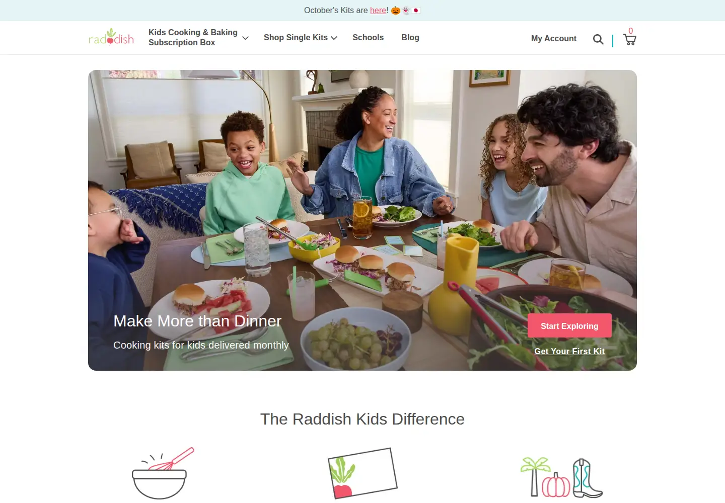 Screenshot of raddishkids.com