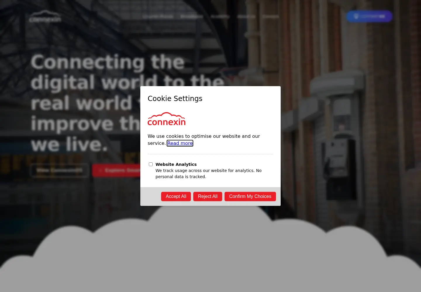 Captured homepage of connexin.co.uk in the current scan