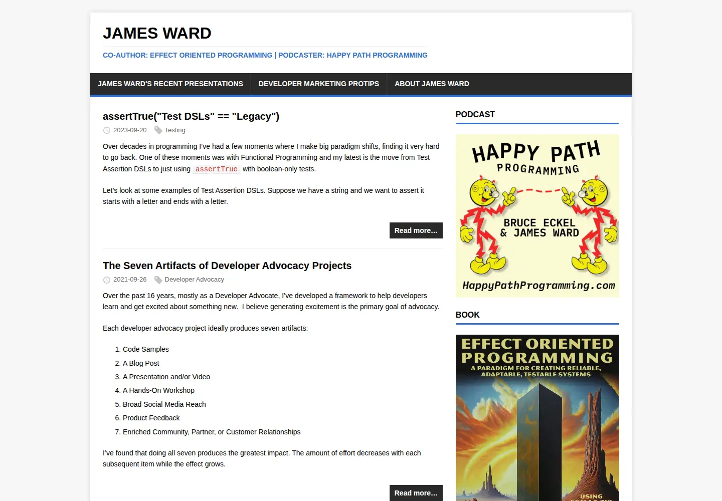 Screenshot of jamesward.com