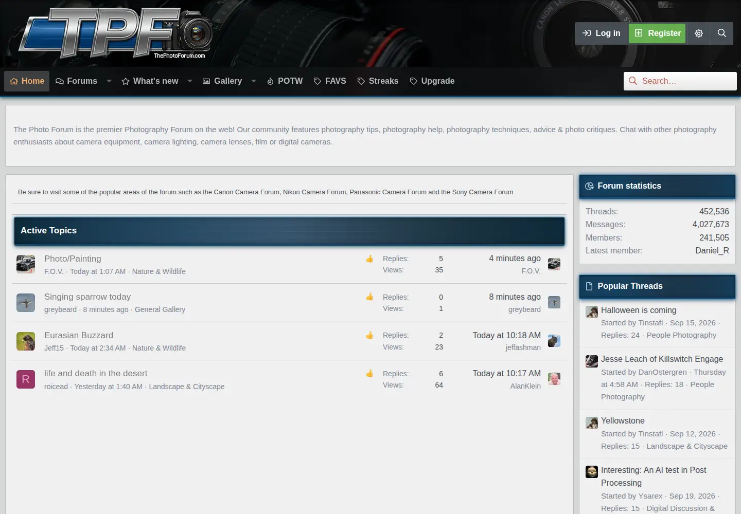 Screenshot of thephotoforum.com