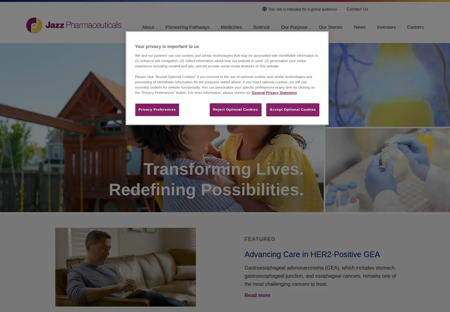 Screenshot of jazzpharma.com