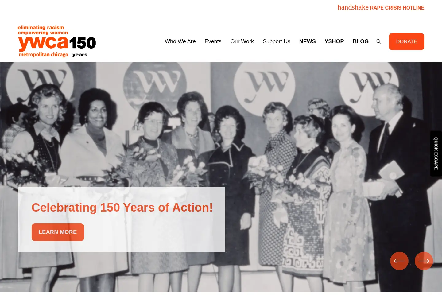 Screenshot of ywcachicago.org