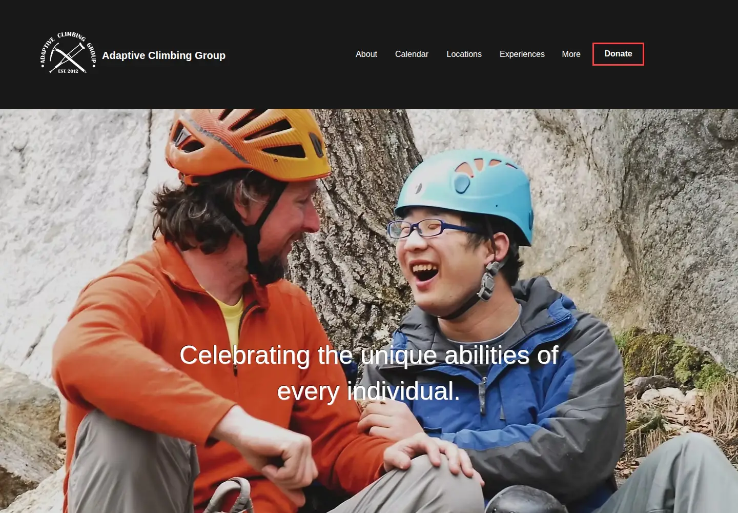 Screenshot of adaptiveclimbinggroup.org